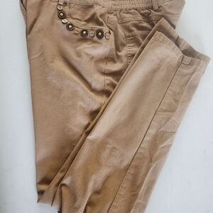 Ruby Road Tan Pants size 8 embellished Pockets